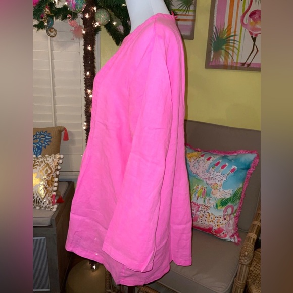 Lilly Pulitzer NWT Sarasota Seacoast Linen Tunic Pink Isle Size XL - Picture 7 of 9
